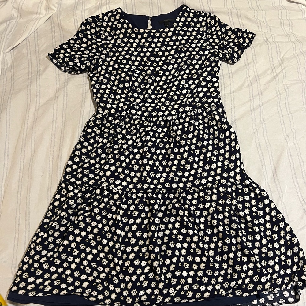 J. Crew Navy and White Floral Dress Women’s Size 2